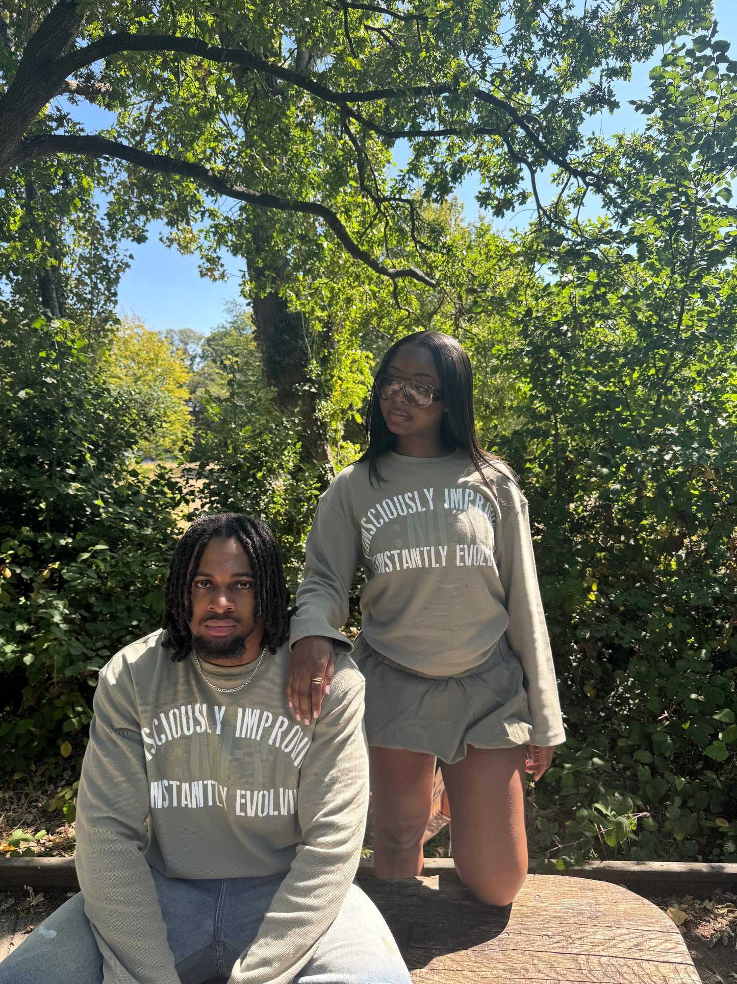 Khaki Waffle Knit Tee